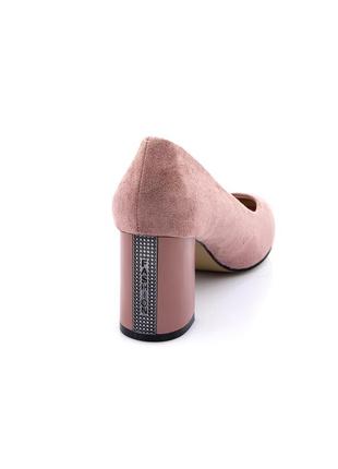 Женские туфли из экозамши на среднем каблуке aodema розовые 38 363 фото