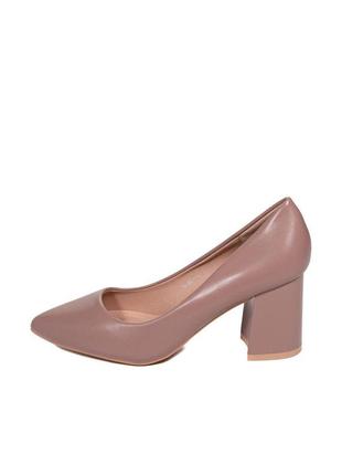 Женские туфли из экокожи на среднем каблуке aodema розовые 38