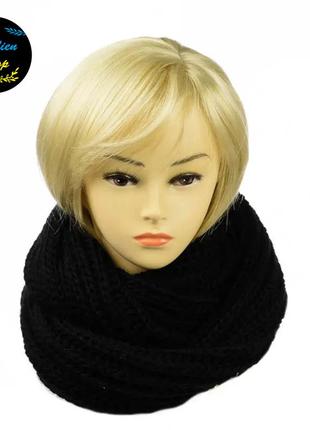 ● женский шарф-хомут - черный ●