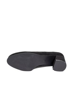 Женские туфли из экозамши на низком каблуке aodema черные 364 фото