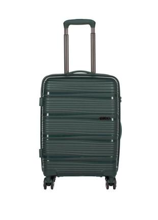 Чемодан большой из поликарбоната на 4-х колесах 85.7 л зеленый