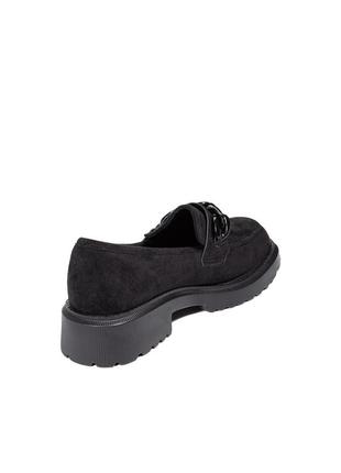 Женские туфли лоферы из экозамши на каблуке aodema черные 41 39 40 385 фото
