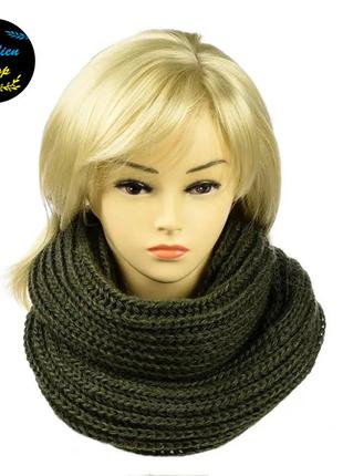 ● женский шарф-хомут - хаки ●