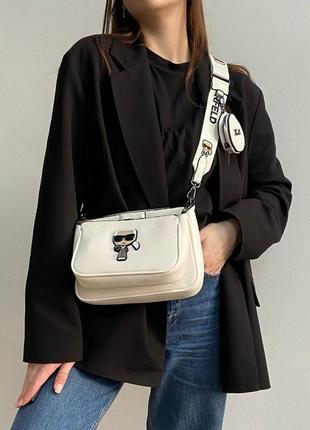 Базова сумка karl lagerfeld pochette white👜