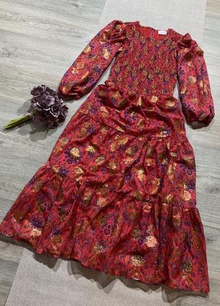 Новое! винтажное ярусное платье в цветочный принт.