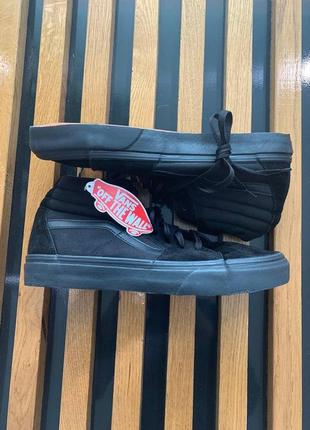 Хіт сезону кеди vans sk-8 old skool олд скул mono black hi sk8 sk 8 високі венс чорні на чорній підошві