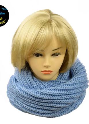 ● женский шарф-хомут - голубой ●1 фото