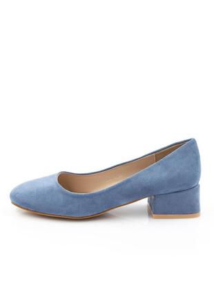 Женские туфли из экозамши на низком каблуке aodema голубые 40 38 37