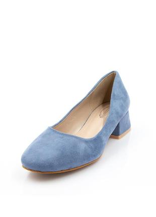 Женские туфли из экозамши на низком каблуке aodema голубые 40 38 372 фото