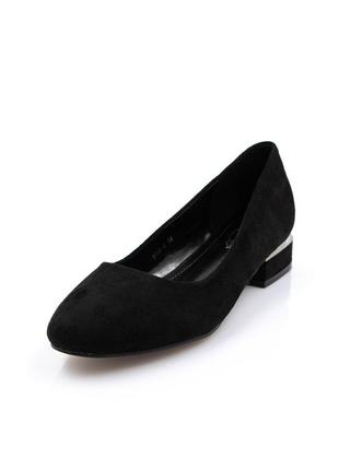 Женские туфли из экозамши на низком каблуке aodema черные 37 362 фото