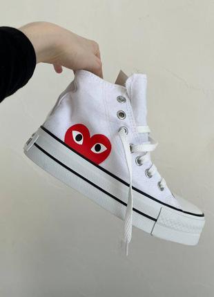 Кеди converse comme des garçons play white