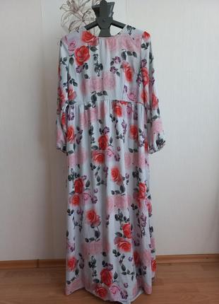 Макси платье в цветочный принт