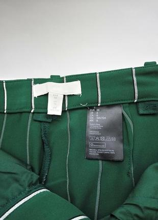 Зеленые брюки палаццо в полоску h&amp;m8 фото