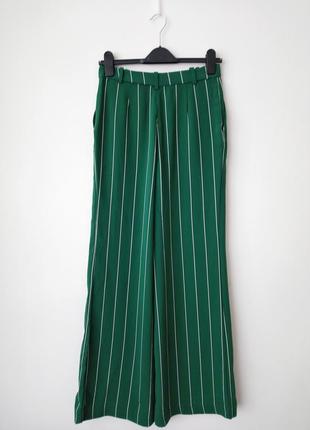 Зеленые брюки палаццо в полоску h&amp;m4 фото