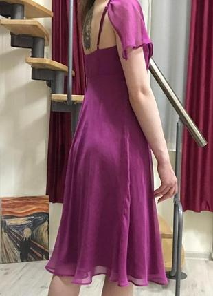 ❤️👗трендовое коктейльное вечернее платье с розой🌹 в бельевом стиле 🔥лиловое платье с розой 🥀😱4 фото