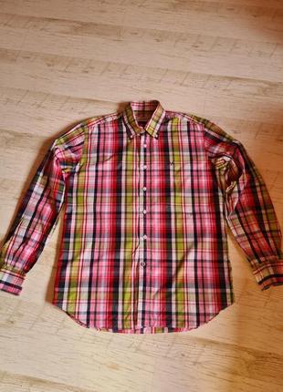 Стильная яркая рубашка в клетку thomas burberry