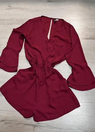 Легкий комбинезон h&amp;m винного цвета