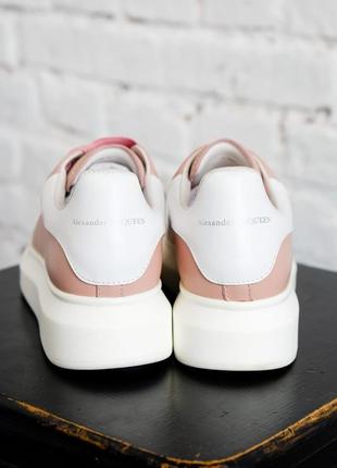 Знижка alexander mcqueen pink шкіряні рожеві кросівки натуральна шкіра демі скидка женские кожаные кроссовки натуральная кожа александр маквин розовые7 фото