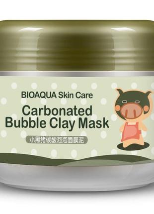 Кислородная пузырьковая маска для лица bioaqua carbonated bubble clay mask1 фото