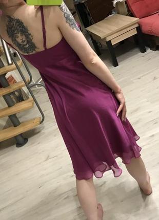 ❤️👗трендовое коктейльное вечернее платье с розой🌹 в бельевом стиле 🔥лиловое платье с розой 🥀😱1 фото