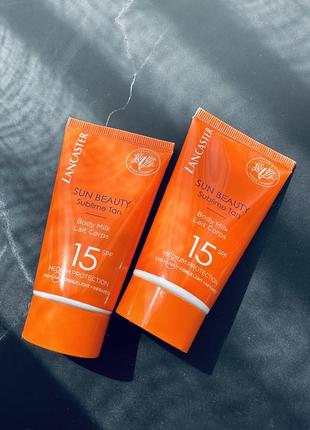 Lancaster sun beauty body milk spf15 сонцезахист для тіла з спф 15