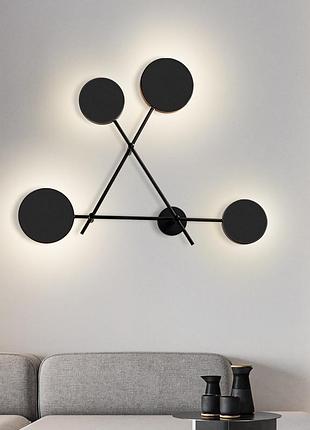 Бра настінне led wa11-bk-k чорний 14х75х75 см.