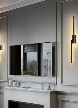 Бра настінне led no1-600-bk-k чорний 60х7х7 см.