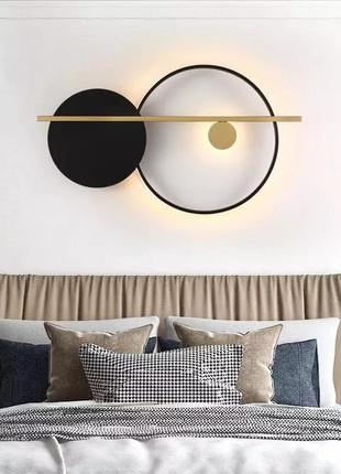 Бра настінне led b95-bk-gd-k чорний 46х80х6 см.