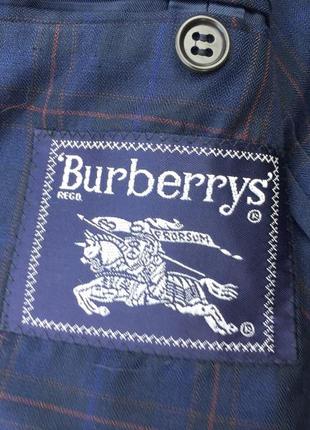 Burberry піджак літній легкий блейзер  в клітинку чоловічий синій мужской пиджак летний хлопок4 фото