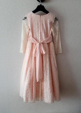 Платье нарядное нежно-розовое для девочки 7-9 лет размер 1282 фото