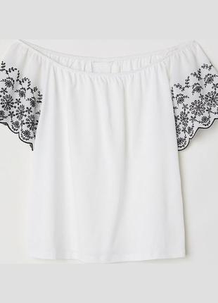Футболка h&m з вишитими рукавами