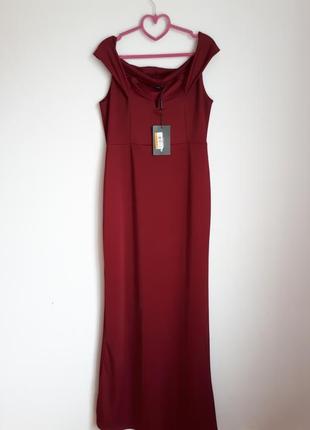 Вечірні сукні максі винного кольору з v-подібним вирізом6 фото