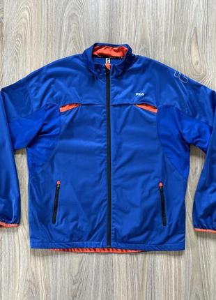 Мужская беговая спортивная ветровка кофта на микро флисе fila run