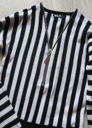 Теплое платье в полоску 3