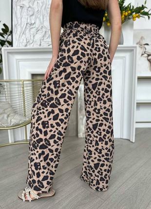 Штаны брюки шырокие леопард софт4 фото
