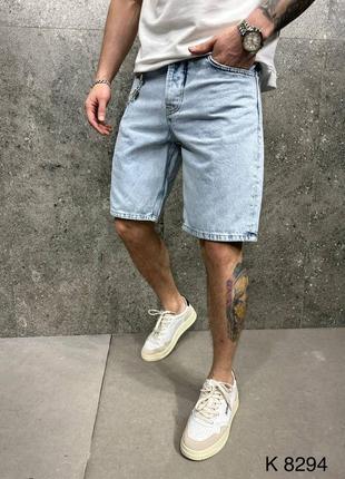 Мужские джинсовые шорты свет голубые / качественные шорты для мужчин на лето2 фото