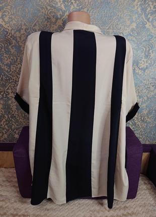 Женская блуза в полоску большой размер батал 54/46 блузка блузочка2 фото