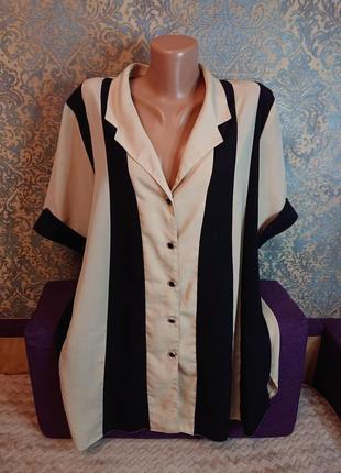 Женская блуза в полоску большой размер батал 54/46 блузка блузочка3 фото
