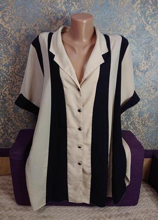 Женская блуза в полоску большой размер батал 54/46 блузка блузочка6 фото