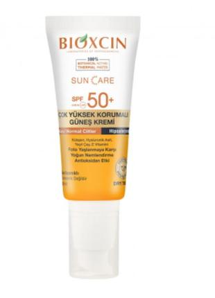 Солнцезащитный крем для нормальной и сухой кожи spf 50+ bioxcin, 50 мл