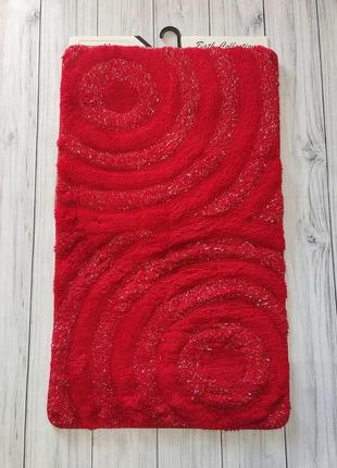 Набір акрилових килимків для ванної кімнати chilai home туреччина червоний1 фото
