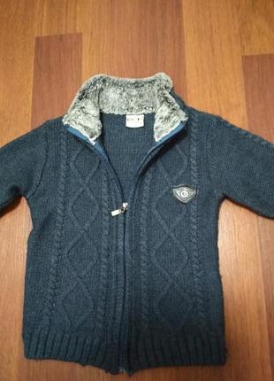 Кофта, свитер с мех ворот, на 3-5 лет, зима7 фото