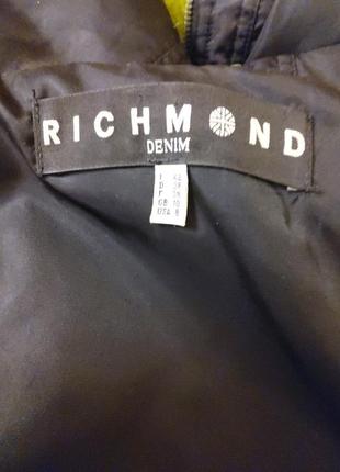 Черная куртка пуховик с капюшоном  richmond раз. xs-s-m (пог 48)8 фото