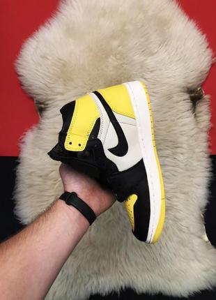 🏀nike air jordan 1 yellow black🏀кроссовки кожаные мужские найк