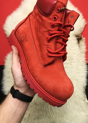 Ботинки женские зимние красные 😍timberland red fury premium. ботинки женские зимние тимберленд, ботинки червоні2 фото