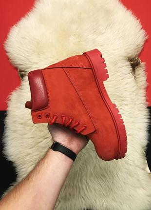 Ботинки женские зимние красные 😍timberland red fury premium. ботинки женские зимние тимберленд, ботинки червоні5 фото