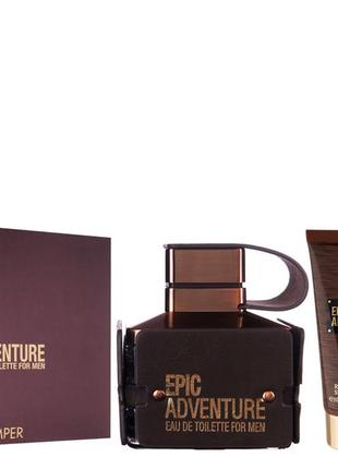 Набір для чоловіків epic adventure emper (туалетна вода, дезодорант, гель для душу) емпер
