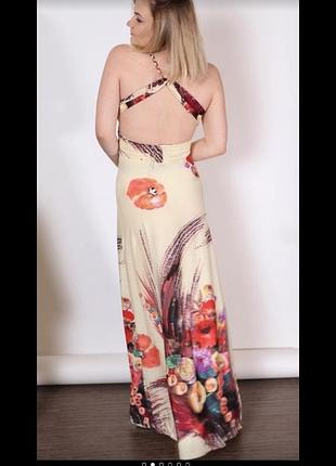 Плаття сарафан у квітковий принт зі змійкою