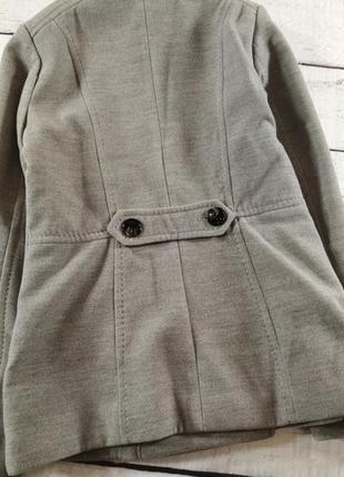 Полупальто короткое пальто серое двубортное h&m5 фото