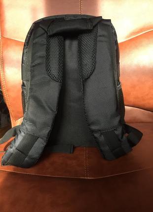 Фоторюкзак с карманом универсальный противоударный, черный цвет, подкладка оранжевая2 фото